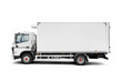 © Kuzmick - White small clean delivery truck ready for your design isolated. Transparent PNG image.