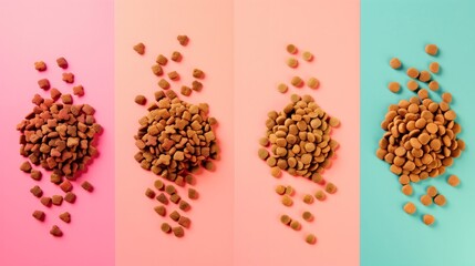 Wall Mural - natural dog dry food isolated on pastel background 