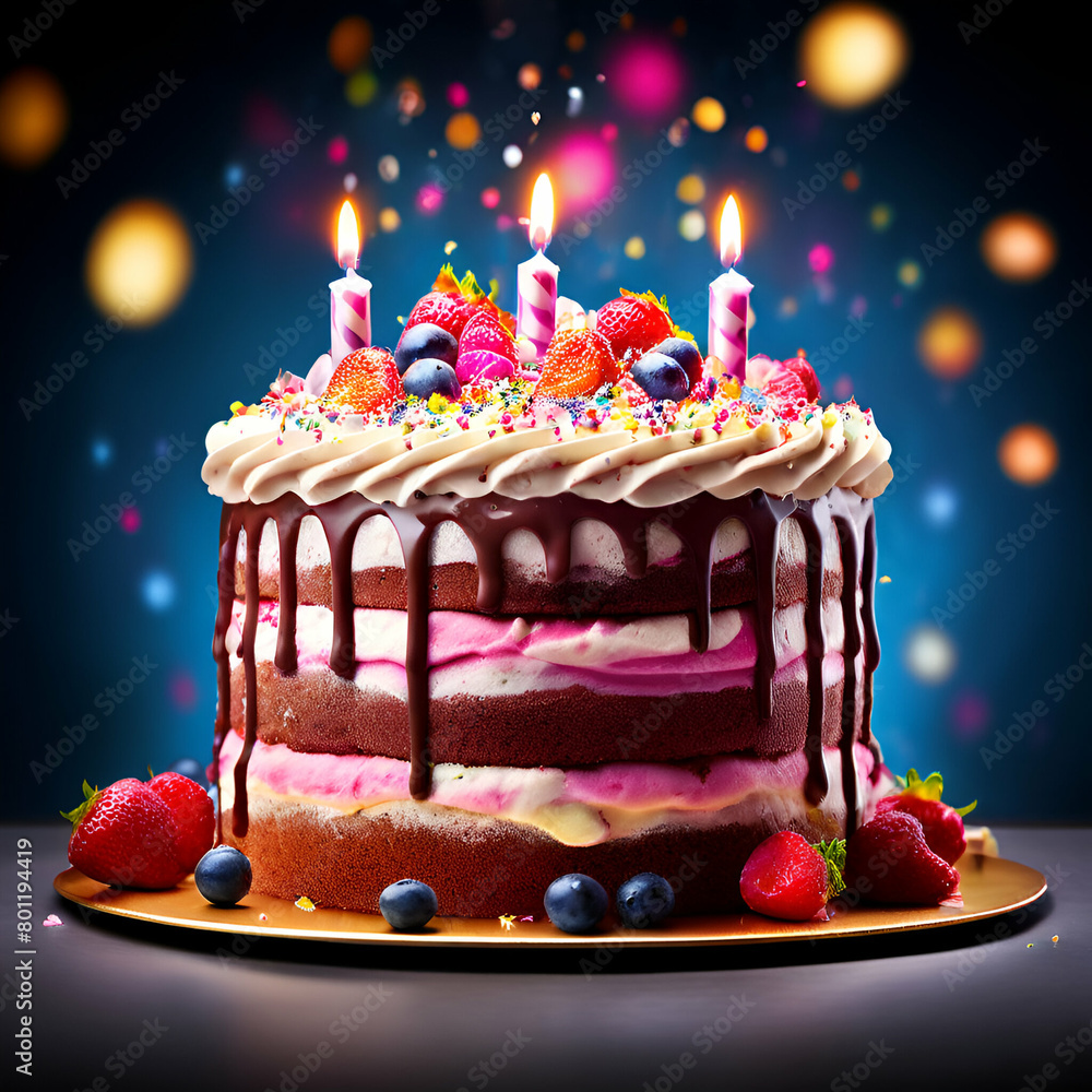 birthday cake in background concept big blank space cake extravaganza ...