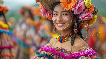 Folk traditions festival, vibrant costumes and age-old dances, cultural heritage alive and vibrant