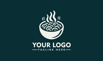 Wall Mural - hot bowl noodle logo vector design for food restaurant logo concept vector template ramen noodle logo design illustration with bowl