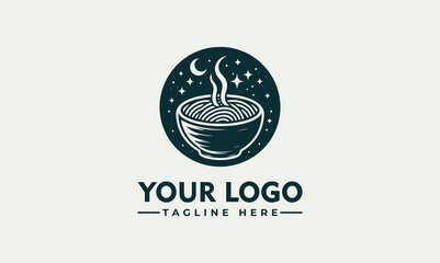 Wall Mural - hot bowl noodle logo vector design for food restaurant logo concept vector template ramen noodle logo design illustration with bowl