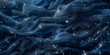 Celestial Dreams Silver Stars on Dark Blue Tulle Chiffon Texture
