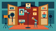 © Justlight - The recording booth is adorned with photographs and artifacts serving as visual aids to bring the oral histories to life.. Vector illustration