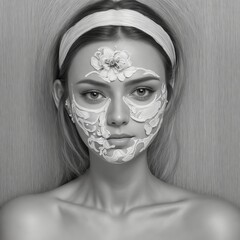 Wall Mural - woman with mask