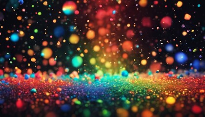 Wall Mural - 'gital fractal fantasy red bokeh galaxy. rendering. background. art. rainbow black green abstract or