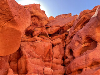 Wall Mural - Colored canyon with red rocks in Egypt.