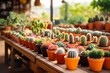 Shop selling small potted cactus plants 