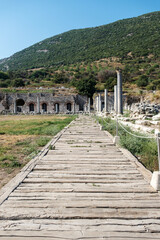 Wall Mural - Ancient ruins of Ephesus (Efes or Ephesos) in Turkey. Ephesus antique theatre, tourism travel destination.