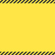 黄色の背景に黒のストライプのシンプルなフレーム - 警告･危険 - 正方形
