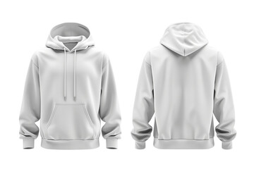 Wall Mural - Simple white hooded sweatshirt isolated on white background