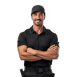 © The Stock Guy - Portrait of a happy male police or security officer with arms crossed, smile in confidence isolated on transparent background