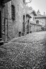 Sticker - old village view of monferrato region (italy, piedmont region) near casale monferrato. this area is world famous for its valuable red wines (like barolo and barbaresco) and is unesco site since 2014.