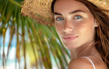 portrait of a beautiful woman in a hat 