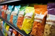 © duyina1990 - Colorful bags of chips on a grocery store shelf