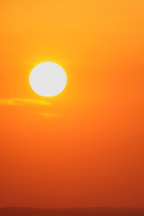 Wall Mural - Red sunset with clouds on the sky background. Sky with clouds and sun