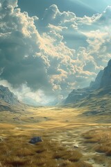 Canvas Print - The clouds are beautiful and the mountains are high