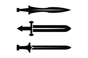 Poster - sword silhouette - vector illustration