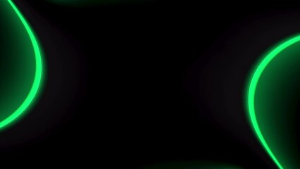 Wall Mural - glowing green wave flowing on black background. loop able modern simple 2d backdrop animation