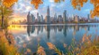 New York City skyline in autumn