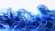 An ultra HD image of tidal waves in shades of indigo and sky blue, swirling together, isolated on a white background.