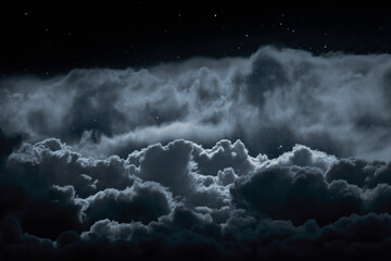 Wall Mural - above the clouds at night