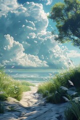 Wall Mural - The clouds are rolling in over the sea