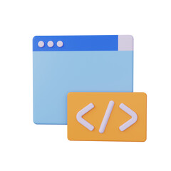 programming 3d render icon