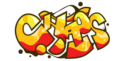 Wall Mural - Chaos word graffiti text font sticker