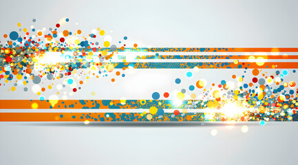 Wall Mural - a colorful background with a lot of dots and lines. the background is orange and blue. generative ai