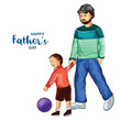 Happy father's day with a son celebration card background