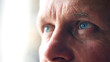 Macro Studio Expression Shot Of Senior Man's Eyes With Close Up On Eyelashes And Pupil