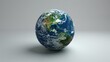 Earth globe in gray background with copy space