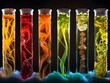 Captivating Microbial Swirls in Test Tubes An Interpretation of the Unseen Natural World