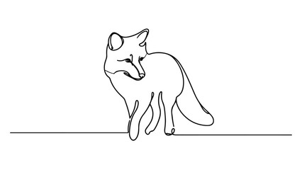 A fox depicted in a continuous line drawing style