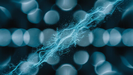 Wall Mural - patterns formed by flying snowflakes. bokeh particles.