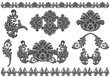 Decorative set of ornament silhouette shapes