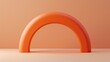 Half-circle podium,pastel orange color,3d rendering,abstract minimal background,scene for product presentation