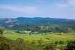 View on the fields in the valley and hills around Aljezur in the Algarve in Portugal