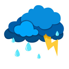 Wall Mural - Raining and Storm Weather Forecast Icon Vector Design