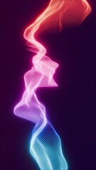 Wall Mural - abstract colorful futuristic animated wave lines background, 4k seamless loop backdrop video as technology concept	