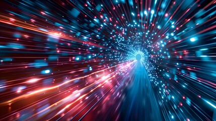Wall Mural - luminous cosmic journey through boundless digital realm of radiant energy and glow