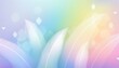 Abstract patchwork rainbow feather background. Close-up photo of fluffy white feather under misty mist of colorful pastel neon. 