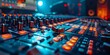 Vibrant Digital Music Production Console with Colorful Blur