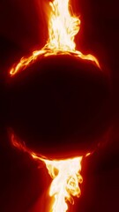 Wall Mural - abstract red energy orb, futuristic flowing glowing lava background, fire eclipse, copy space, 4k se