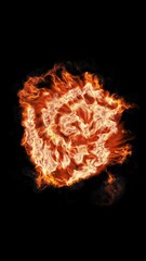 Wall Mural - fire isolated on black background, 4k seamless loop