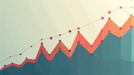 Poster - A depiction of a price growth chart ideal for financial companies, analytical agencies. chart with gradually increasing price lines, perfect for illustrating economic trends and analysis.