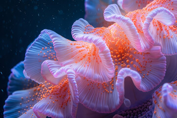 Aufkleber - An imaginative view of a sea anemoneâ€™s tentacles, designed as a collection of vibrant, waving fibers,