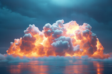 Aufkleber - An interactive 3D cloud display that changes form and color based on the current weather conditions,