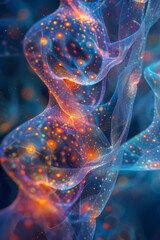 Aufkleber - A microscopic view of a fractal-based fabric pattern, where each thread follows a complex, recursive path,